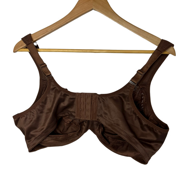 Glamorise Size 42D Full Figure Wonderwire Back Close Bra Comfort Mocha 1896LS - Picture 6 of 11